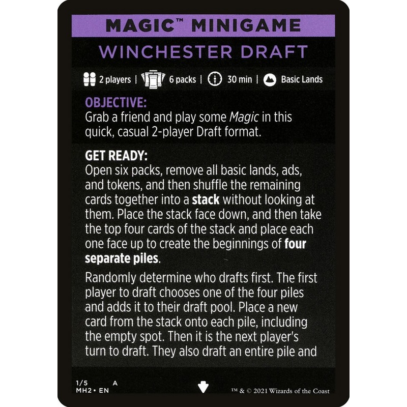 Winchester Draft (Magic Minigame) [Modern Horizons 2 Minigame]