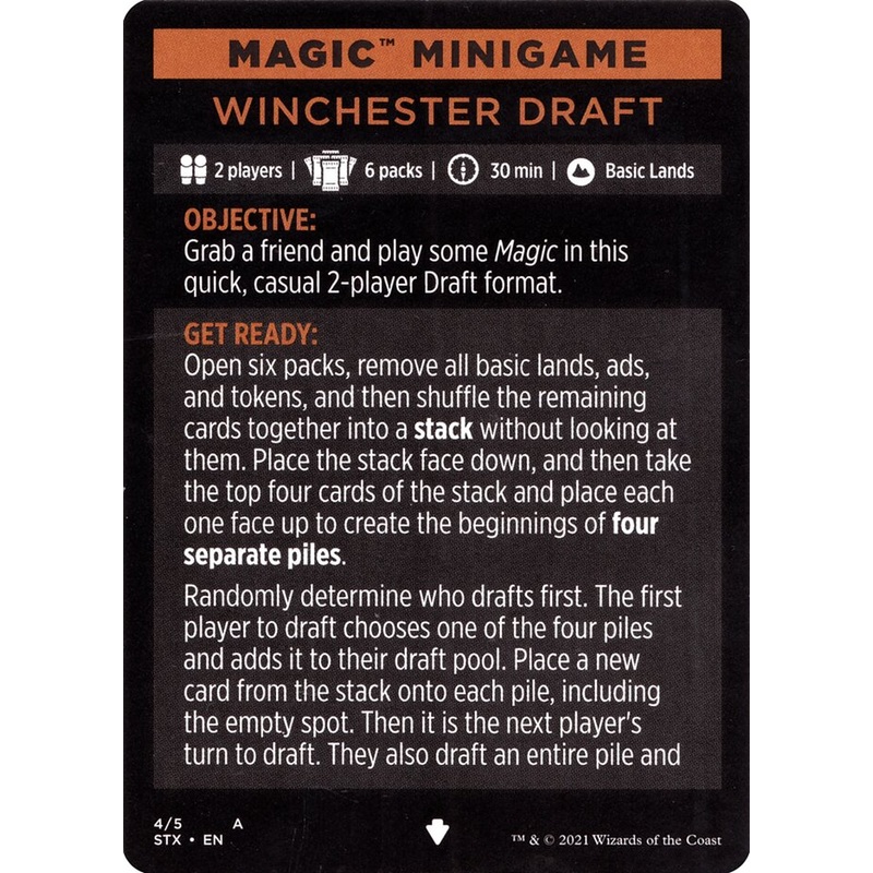 Winchester Draft (Magic Minigame) [Strixhaven: School of Mages Minigame]