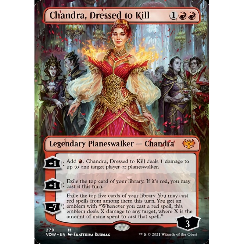 Chandra, Dressed to Kill (Borderless) [Innistrad: Crimson Vow]
