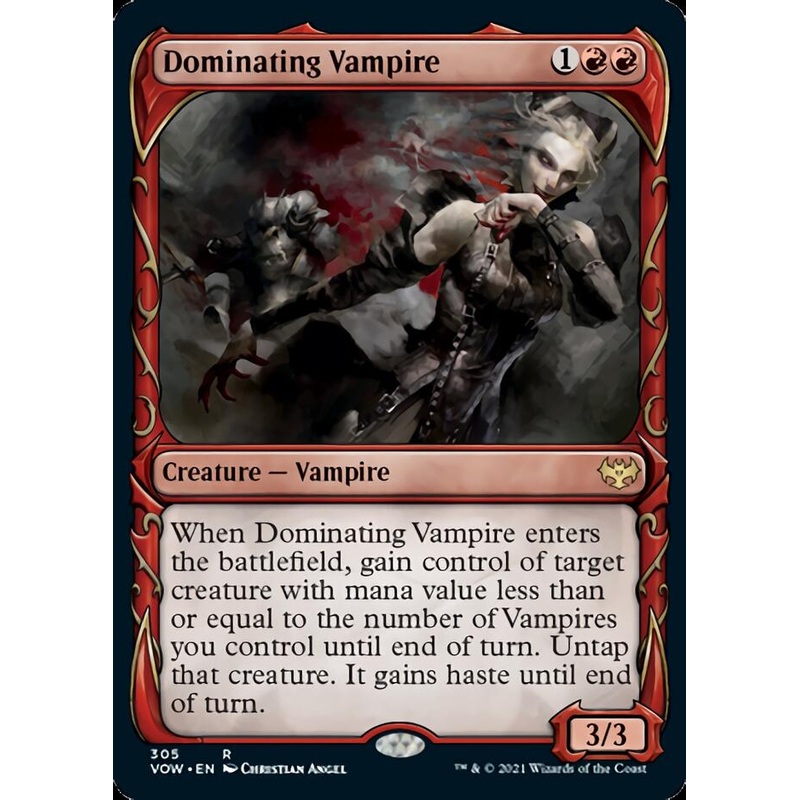 Dominating Vampire (Showcase Fang Frame) [Innistrad: Crimson Vow]