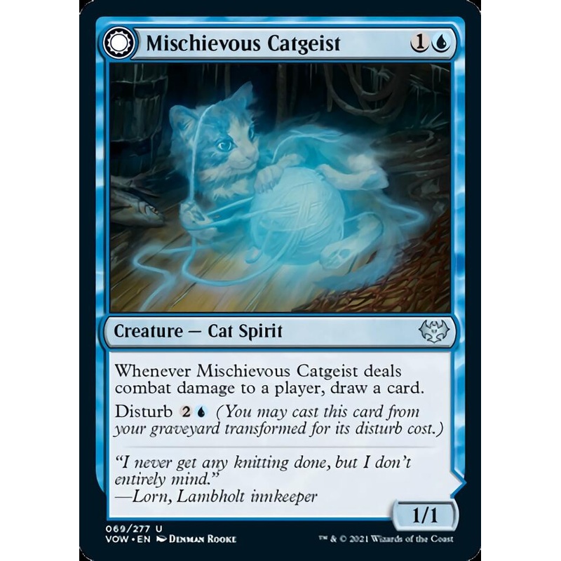 Mischievous Catgeist // Catlike Curiosity [Innistrad: Crimson Vow]