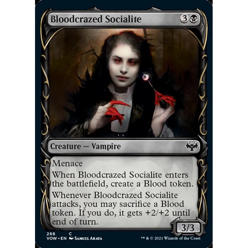 Bloodcrazed Socialite (Showcase Fang Frame) [Innistrad: Crimson Vow]