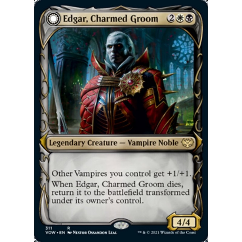 Edgar, Charmed Groom // Edgar Markov's Coffin (Showcase Fang Frame) [Innistrad: Crimson Vow]
