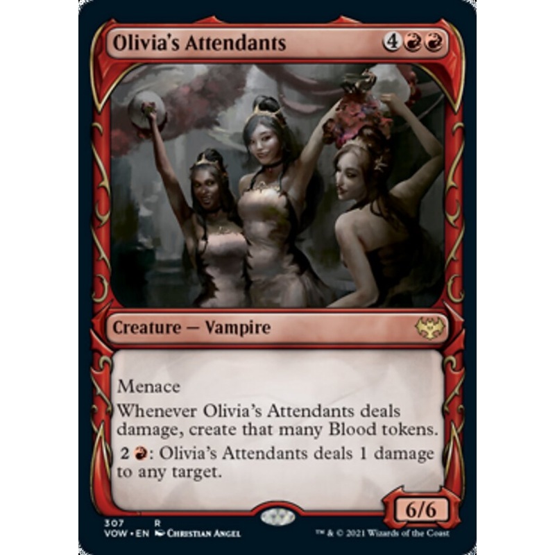 Olivia's Attendants (Showcase Fang Frame) [Innistrad: Crimson Vow]