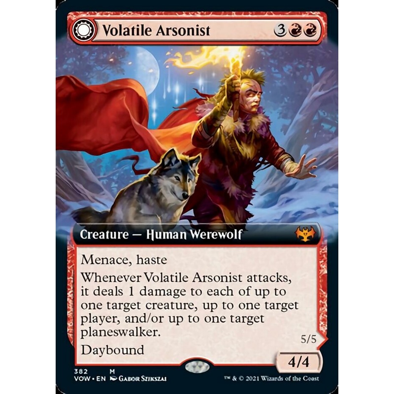 Volatile Arsonist // Dire-Strain Anarchist (Extended Art) [Innistrad: Crimson Vow]