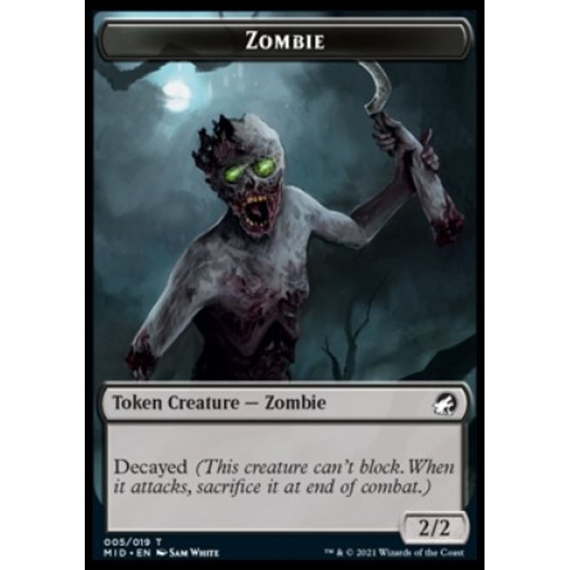 Zombie (005) // Zombie Army Double-Sided Token [Innistrad: Midnight Hunt Commander Tokens]