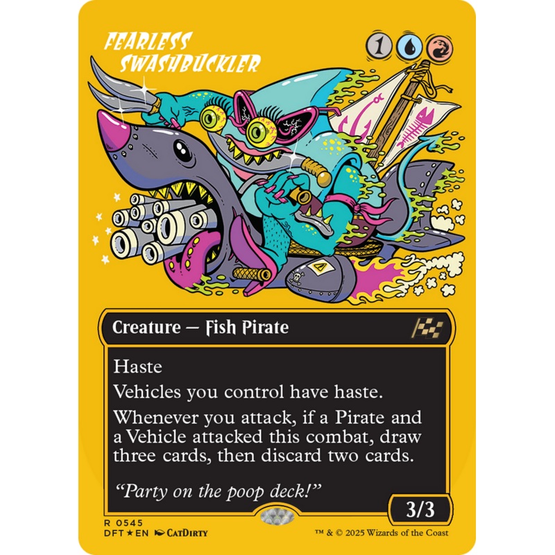 Fearless Swashbuckler (Borderless) (First-Place Foil) [Aetherdrift]