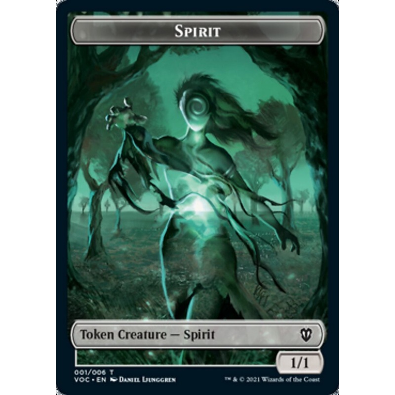 Spirit (001) // Spirit (002) Double-Sided Token [Innistrad: Crimson Vow Commander Tokens]
