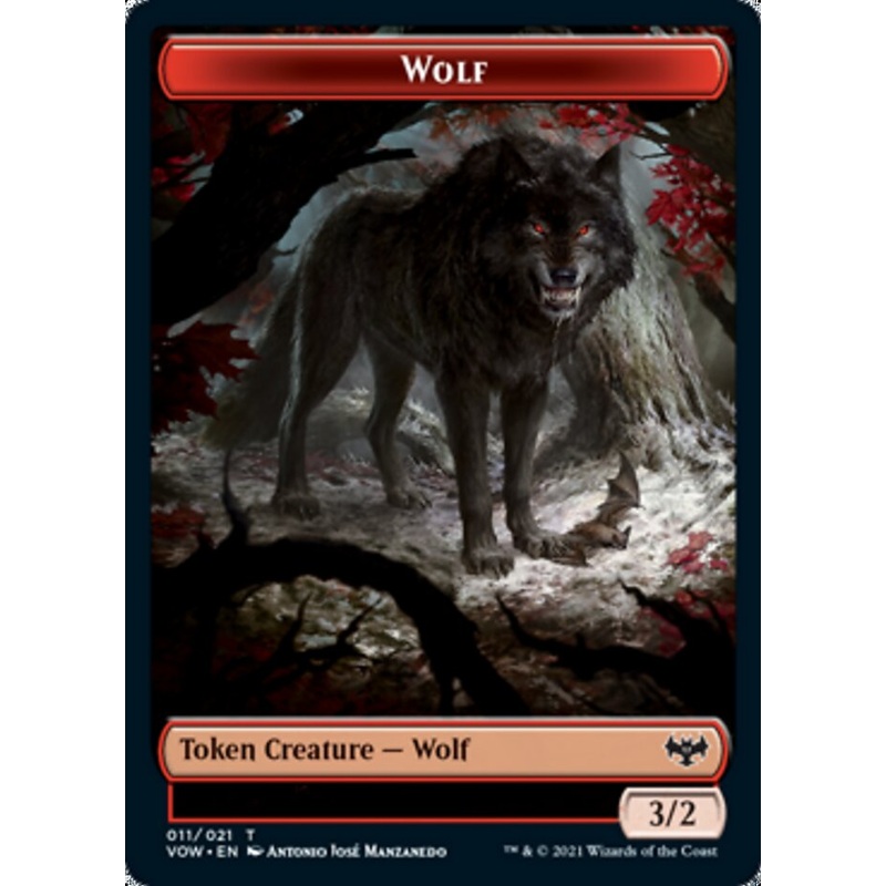 Wolf (011) // Boar Double-Sided Token [Innistrad: Crimson Vow Tokens]