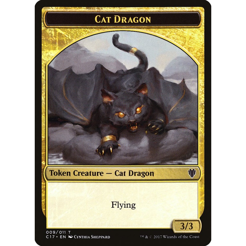 Cat Dragon // Dragon (007) Double-Sided Token [Commander 2017 Tokens]