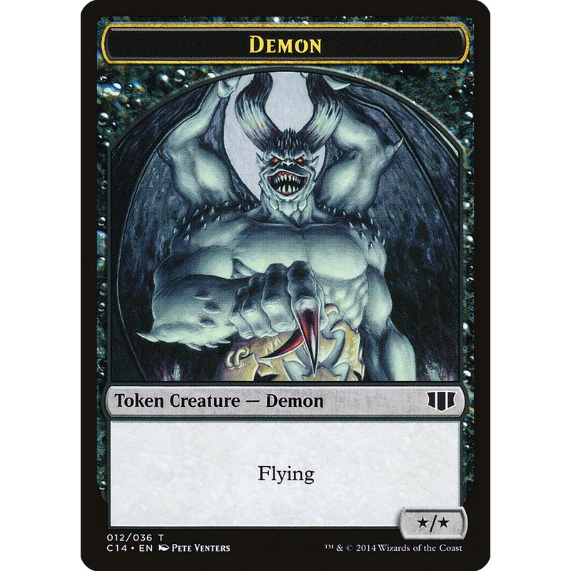 Demon (012/036) // Zombie (016/036) Double-Sided Token [Commander 2014 Tokens]