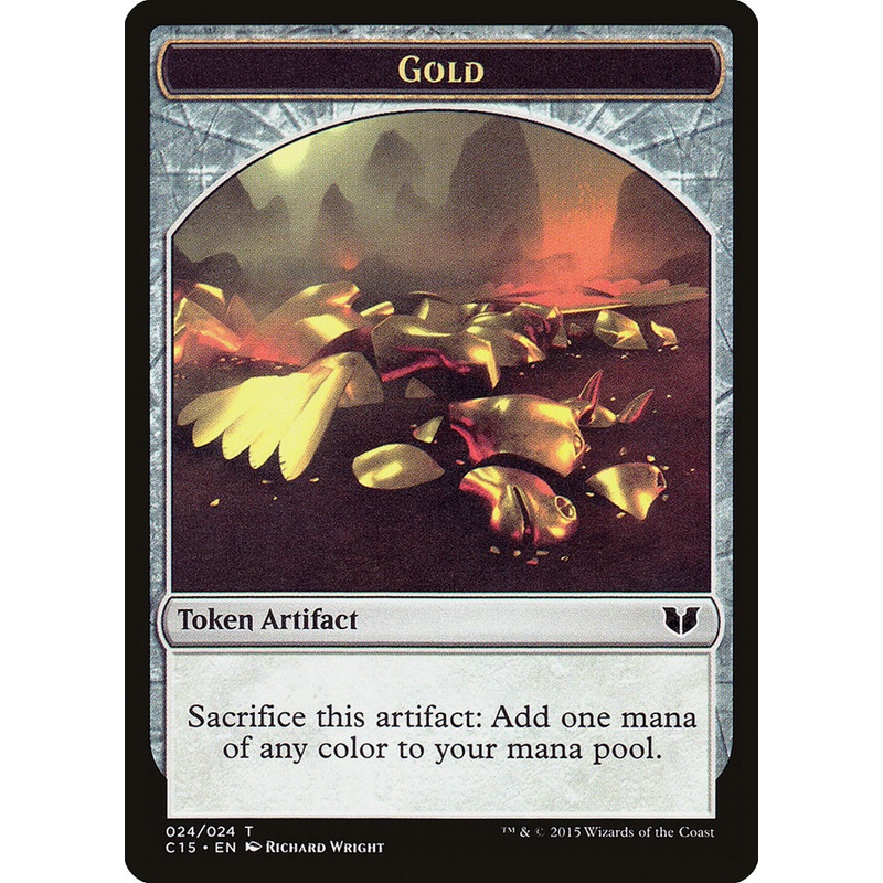 Gold // Knight (005) Double-Sided Token [Commander 2015 Tokens]