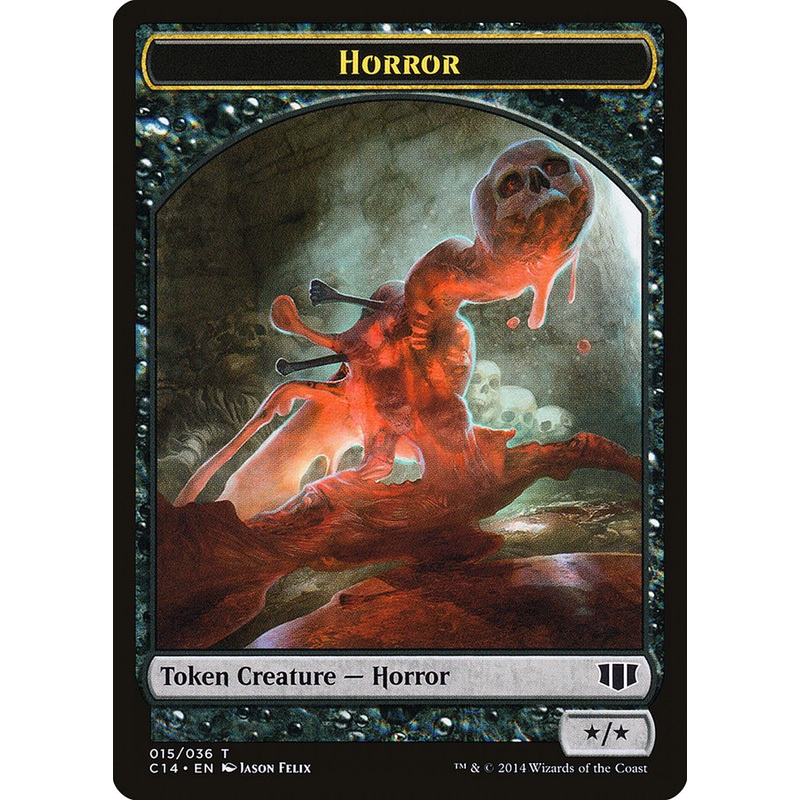 Horror // Zombie (016/036) Double-Sided Token [Commander 2014 Tokens]