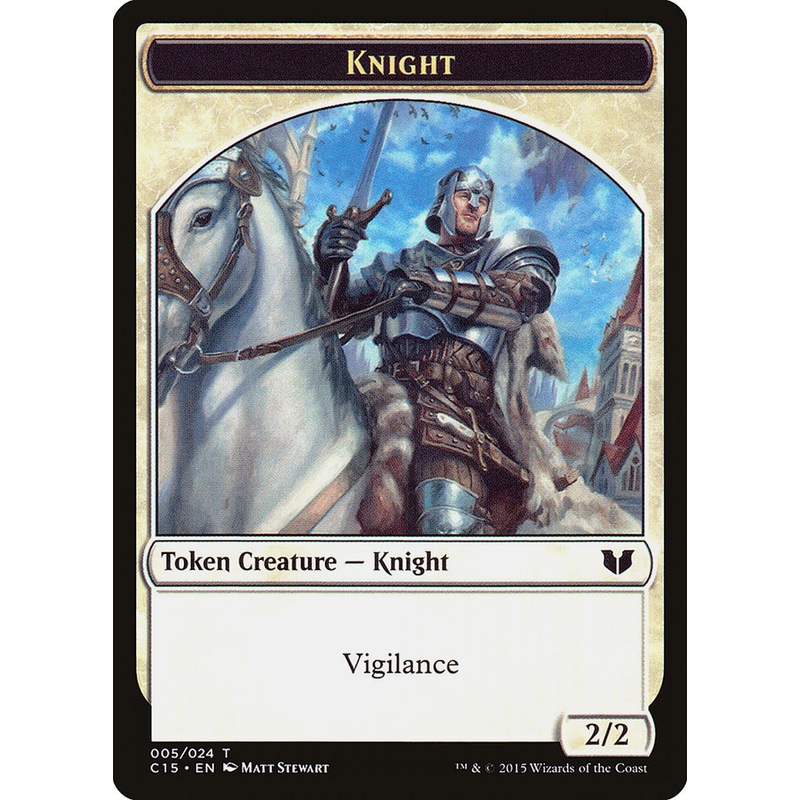 Knight (005) // Spirit (023) Double-Sided Token [Commander 2015 Tokens]