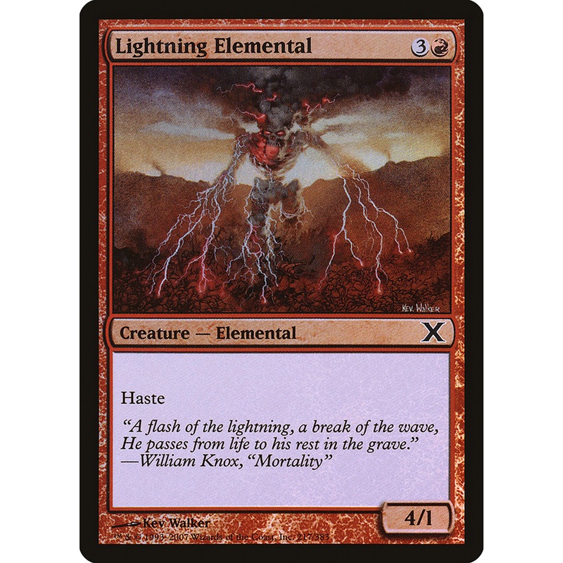 Lightning Elemental (Premium Foil) [Tenth Edition]