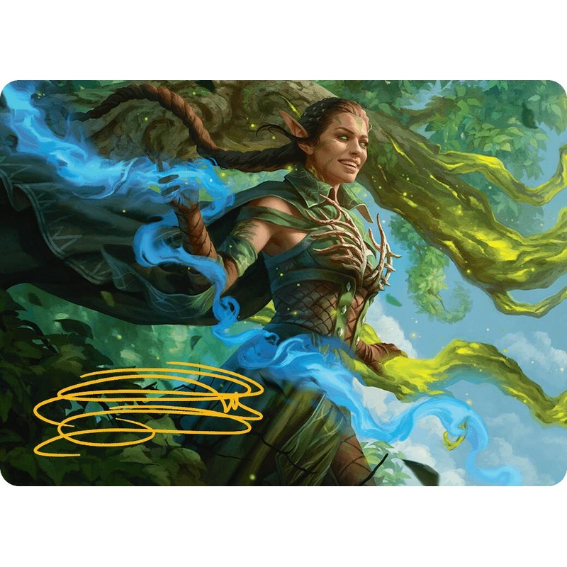 Nissa, Worldsoul Speaker Art Card (Gold-Stamped Signature) [Aetherdrift Art Series]