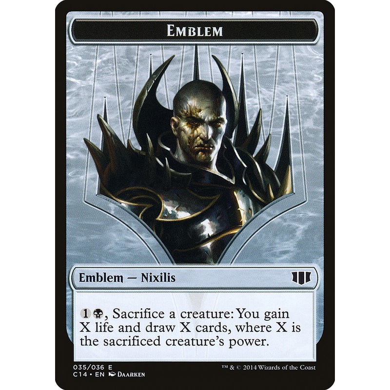 Ob Nixilis of the Black Oath Emblem // Zombie (016/036) Double-Sided Token [Commander 2014 Tokens]