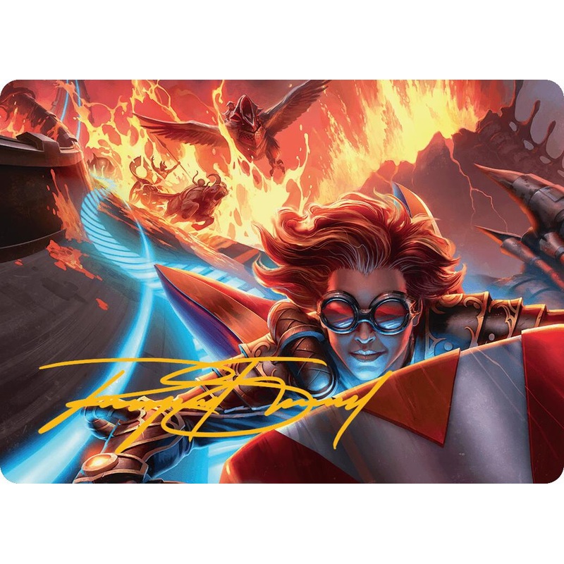 Outpace Oblivion Art Card (Gold-Stamped Signature) [Aetherdrift Art Series]