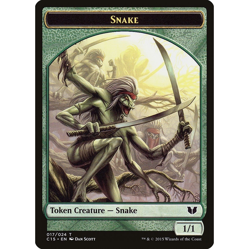 Snake (017) // Saproling Double-Sided Token [Commander 2015 Tokens]