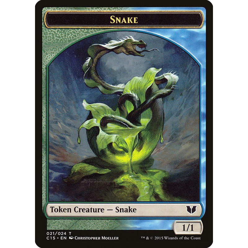 Snake (021) // Saproling Double-Sided Token [Commander 2015 Tokens]