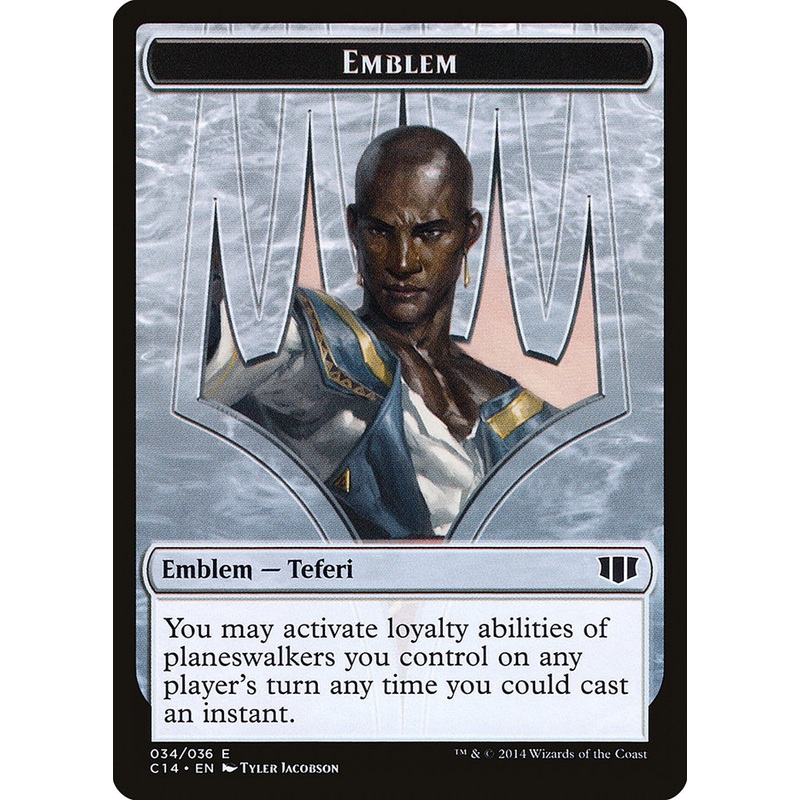 Teferi, Temporal Archmage Emblem // Zombie (011/036) Double-Sided Token [Commander 2014 Tokens]