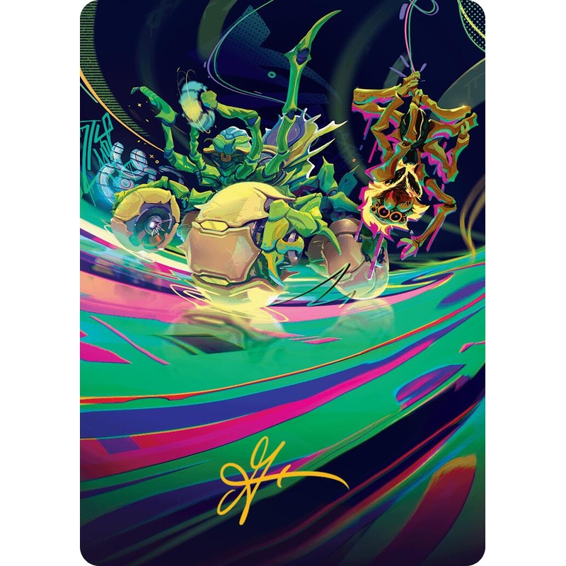 Thundering Broodwagon Art Card (Gold-Stamped Signature) [Aetherdrift Art Series]