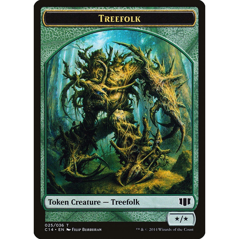Treefolk // Wolf Double-Sided Token [Commander 2014 Tokens]