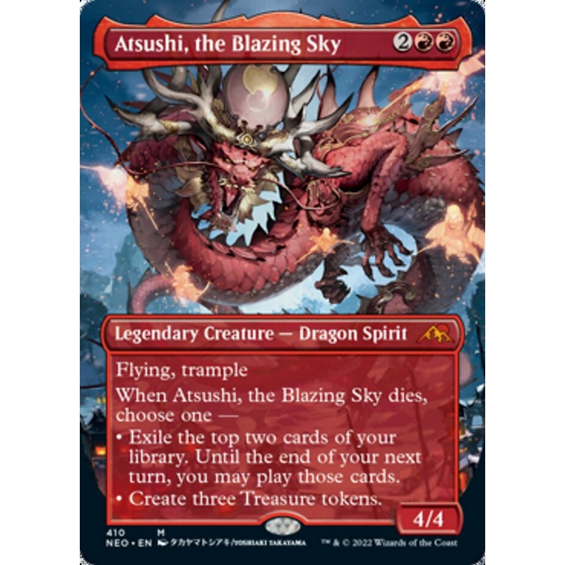 Atsushi, the Blazing Sky (Borderless Alternate Art) [Kamigawa: Neon Dynasty]