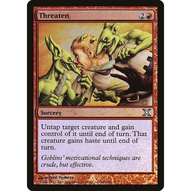 Threaten (Premium Foil) [Tenth Edition]