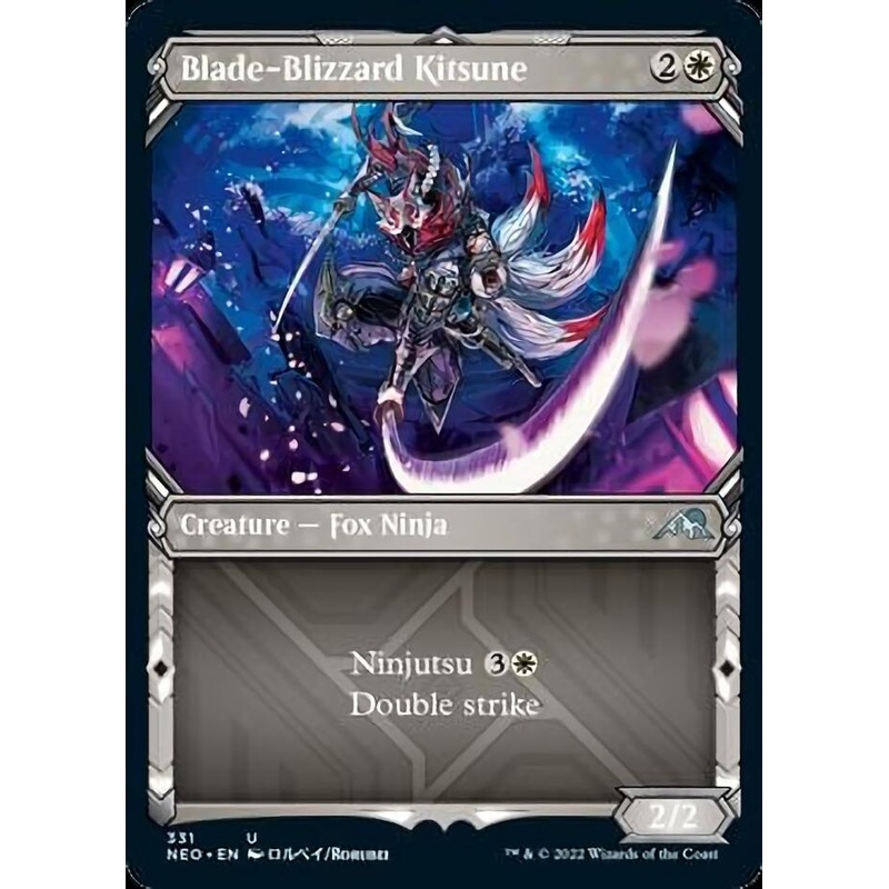 Blade-Blizzard Kitsune (Showcase Ninja) [Kamigawa: Neon Dynasty]