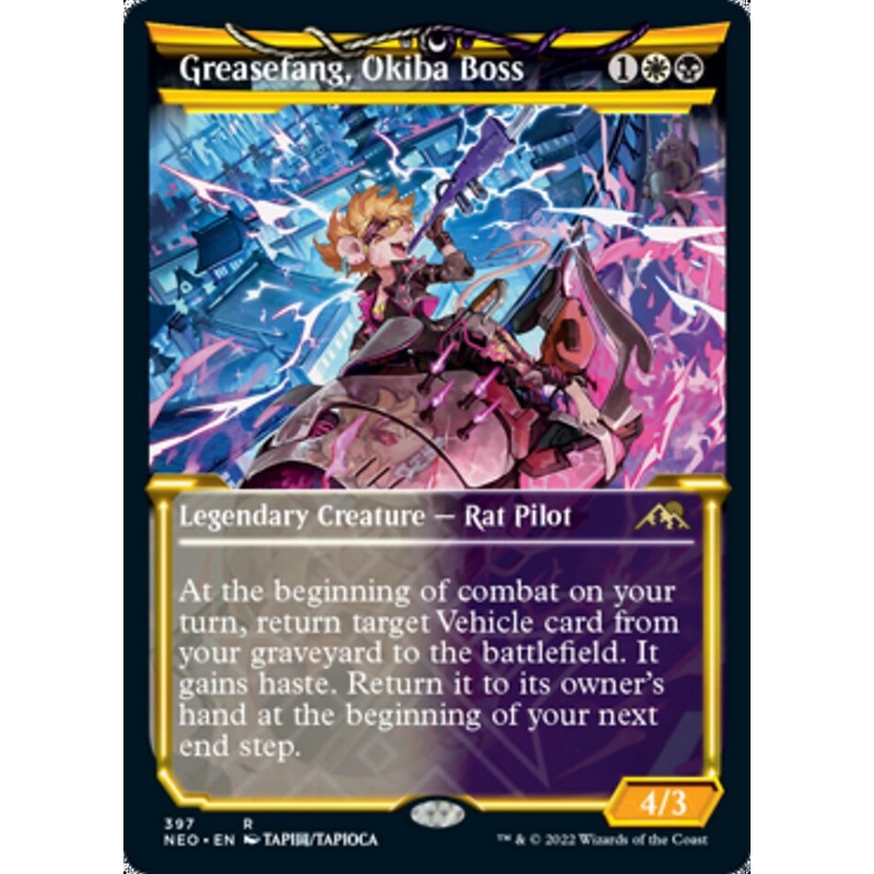 Greasefang, Okiba Boss (Showcase Soft Glow) [Kamigawa: Neon Dynasty]