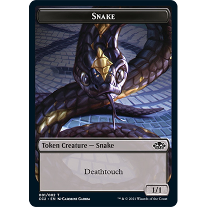Snake // Zombie Double-Sided Token [Commander Collection: Black Tokens]