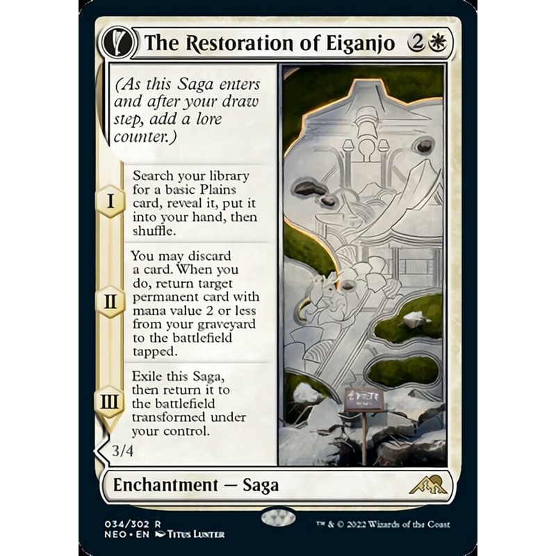 The Restoration of Eiganjo // Architect of Restoration [Kamigawa: Neon Dynasty]