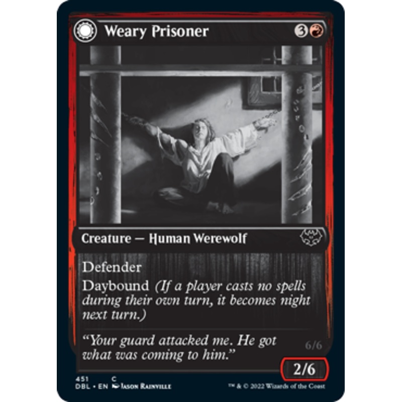 Weary Prisoner // Wrathful Jailbreaker [Innistrad: Double Feature]