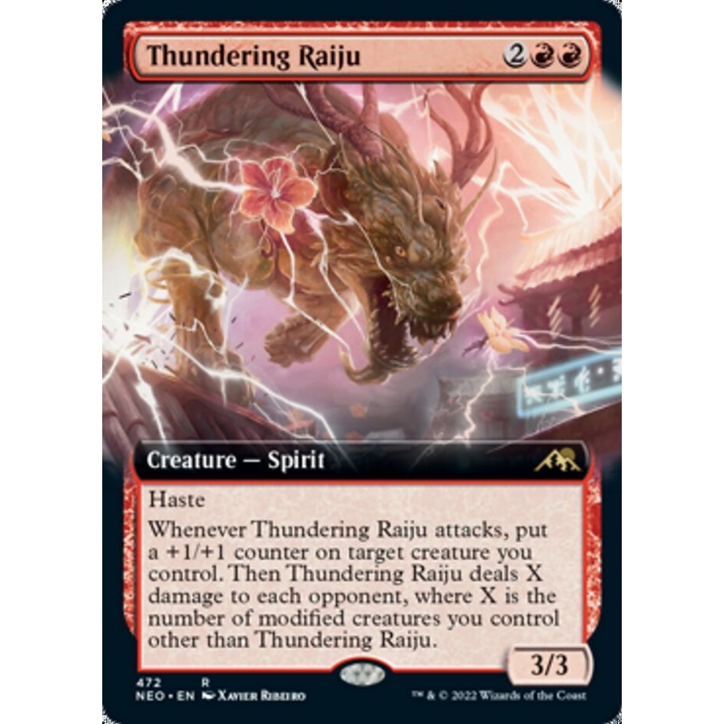 Thundering Raiju (Extended Art) [Kamigawa: Neon Dynasty]
