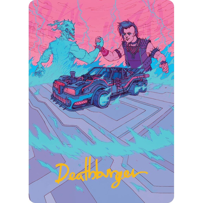 Demonic Junker Art Card (Gold-Stamped Signature) [Aetherdrift Art Series]