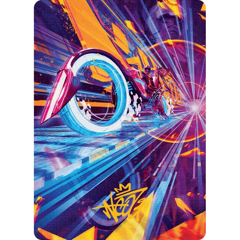 Spotcycle Scouter Art Card (Gold-Stamped Signature) [Aetherdrift Art Series]