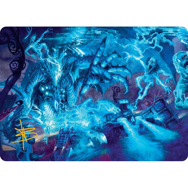 The Speed Demon Art Card (Gold-Stamped Signature) [Aetherdrift Art Series]