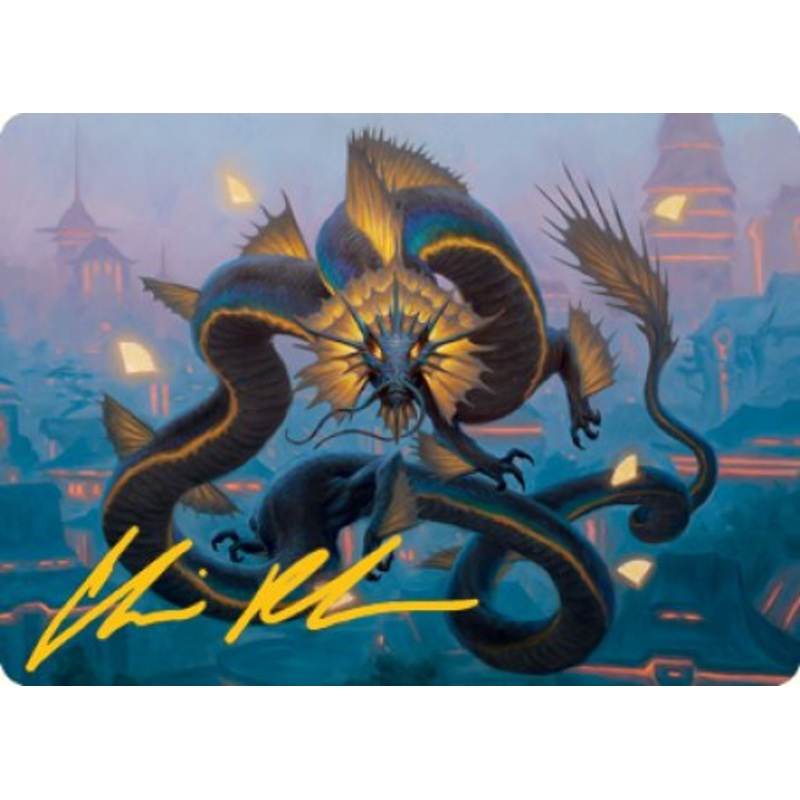 Ao, the Dawn Sky 1 Art Card (Gold-Stamped Signature) [Kamigawa: Neon Dynasty Art Series]