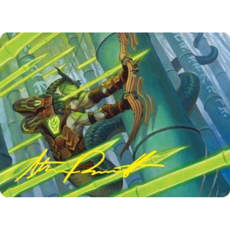 Bamboo Grove Archer Art Card (Gold-Stamped Signature) [Kamigawa: Neon Dynasty Art Series]