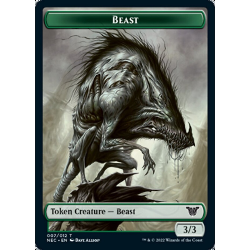 Beast // Treasure Double-Sided Token [Kamigawa: Neon Dynasty Commander Tokens]