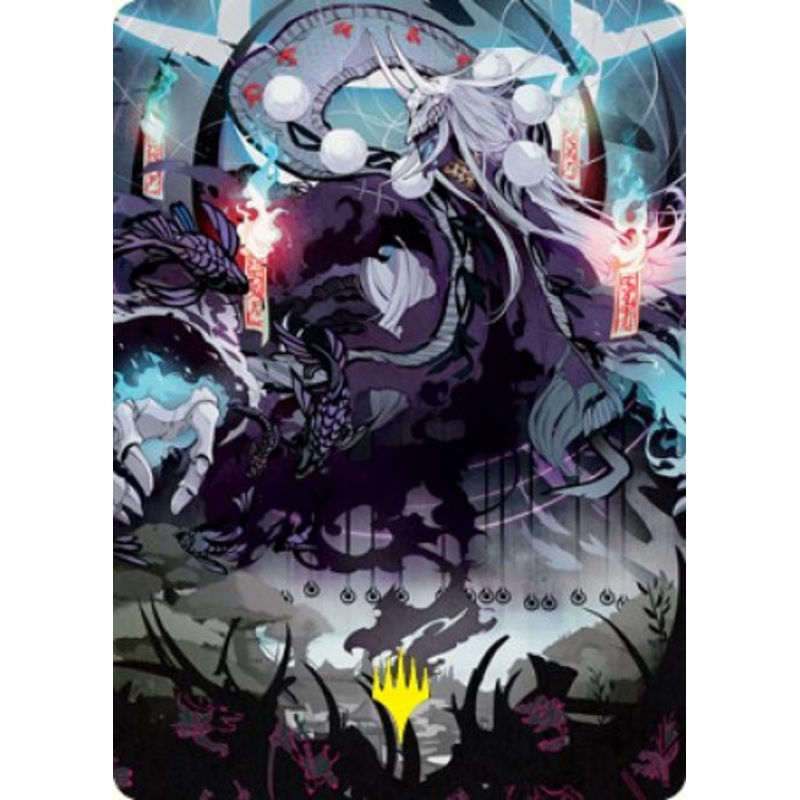Echo of Death's Wail Art Card (Gold-Stamped Signature) [Kamigawa: Neon Dynasty Art Series]