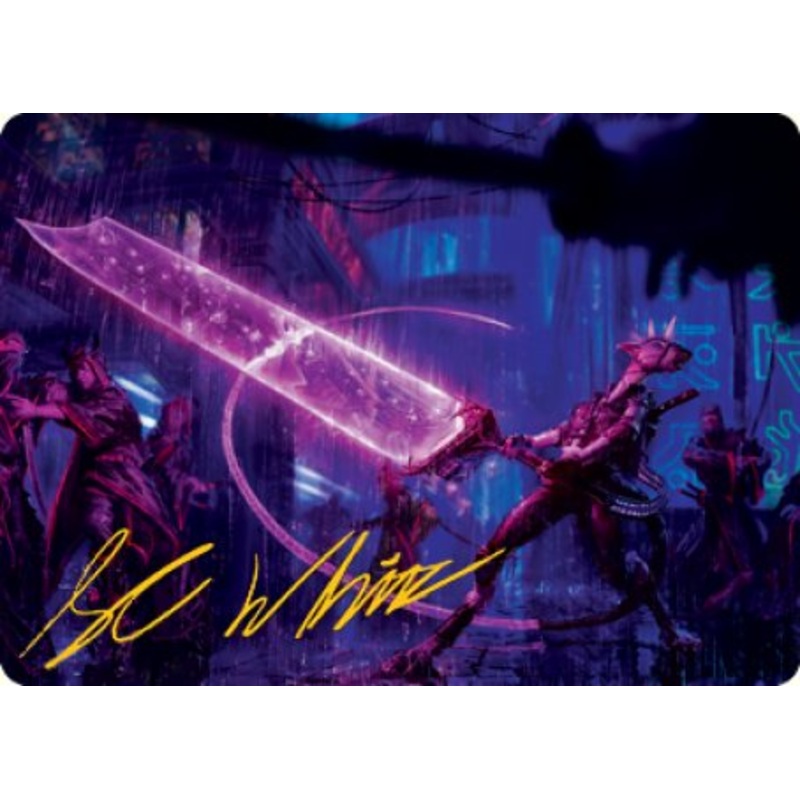 Enormous Energy Blade Art Card (Gold-Stamped Signature) [Kamigawa: Neon Dynasty Art Series]