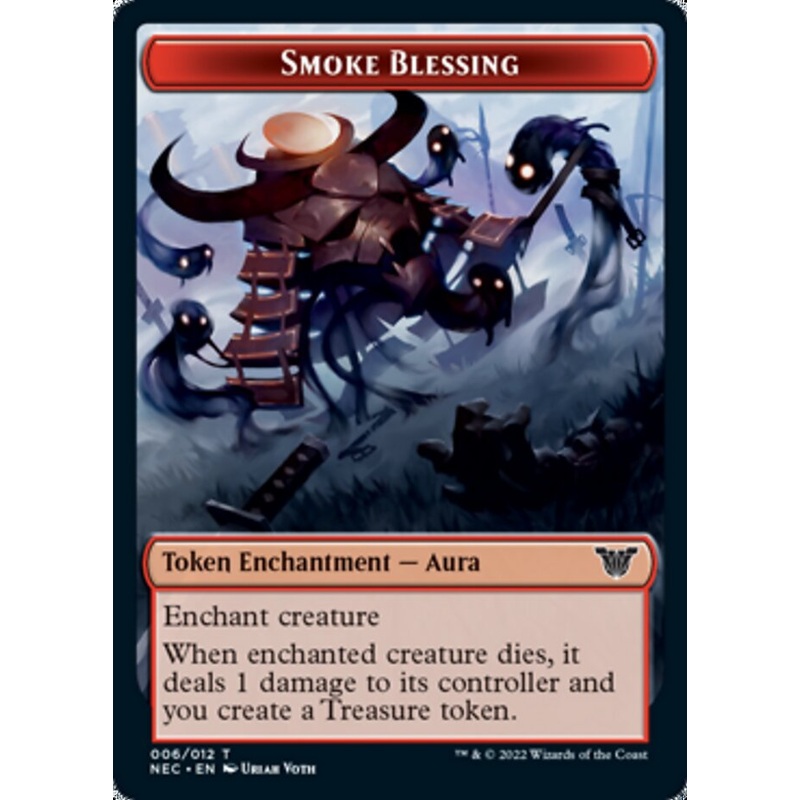 Smoke Blessing // Goblin Double-Sided Token [Kamigawa: Neon Dynasty Commander Tokens]