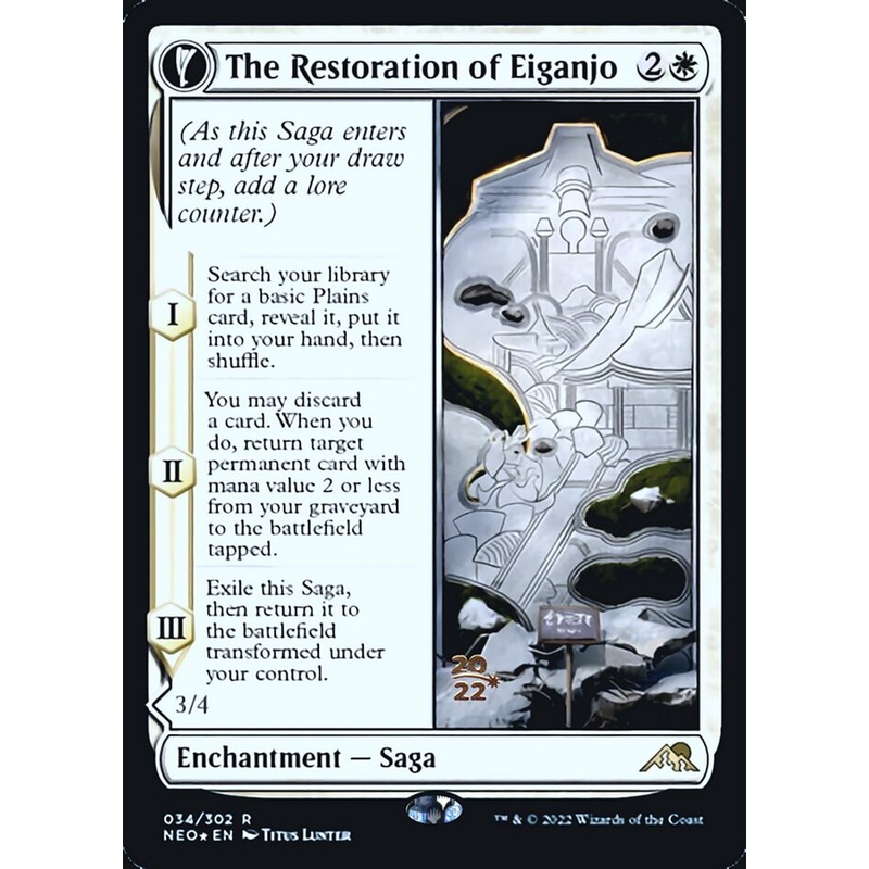 The Restoration of Eiganjo // Architect of Restoration [Kamigawa: Neon Dynasty Prerelease Promos]