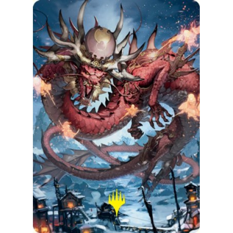 Atsushi, the Blazing Sky 2 Art Card (Gold-Stamped Signature) [Kamigawa: Neon Dynasty Art Series]