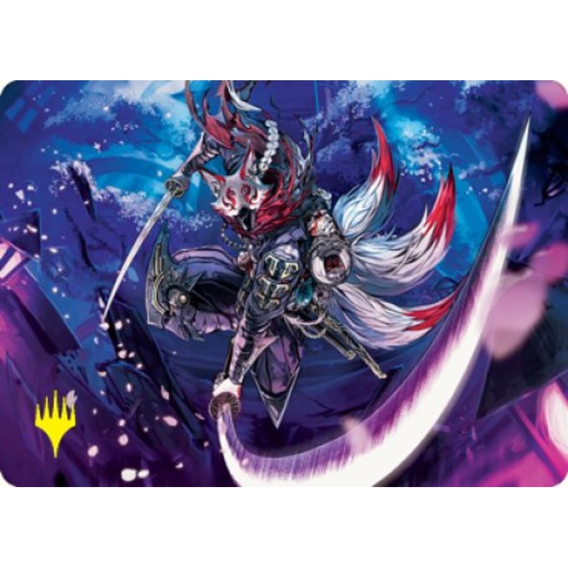Blade-Blizzard Kitsune Art Card (Gold-Stamped Signature) [Kamigawa: Neon Dynasty Art Series]