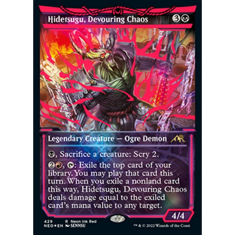 Hidetsugu, Devouring Chaos (Neon Ink Red) [Kamigawa: Neon Dynasty]