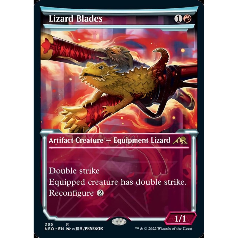 Lizard Blades (Showcase Soft Glow) [Kamigawa: Neon Dynasty]