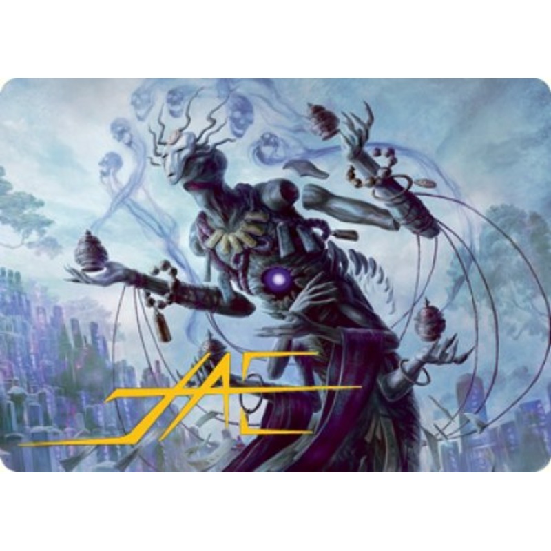 Myojin of Grim Betrayal Art Card (Gold-Stamped Signature) [Kamigawa: Neon Dynasty Art Series]